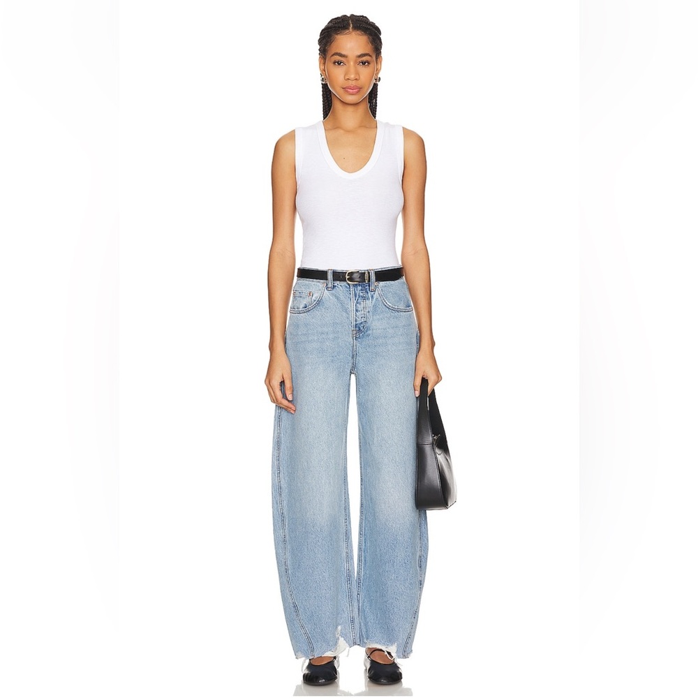 GRLFRND Paola Barrel Leg Jean in Skyline